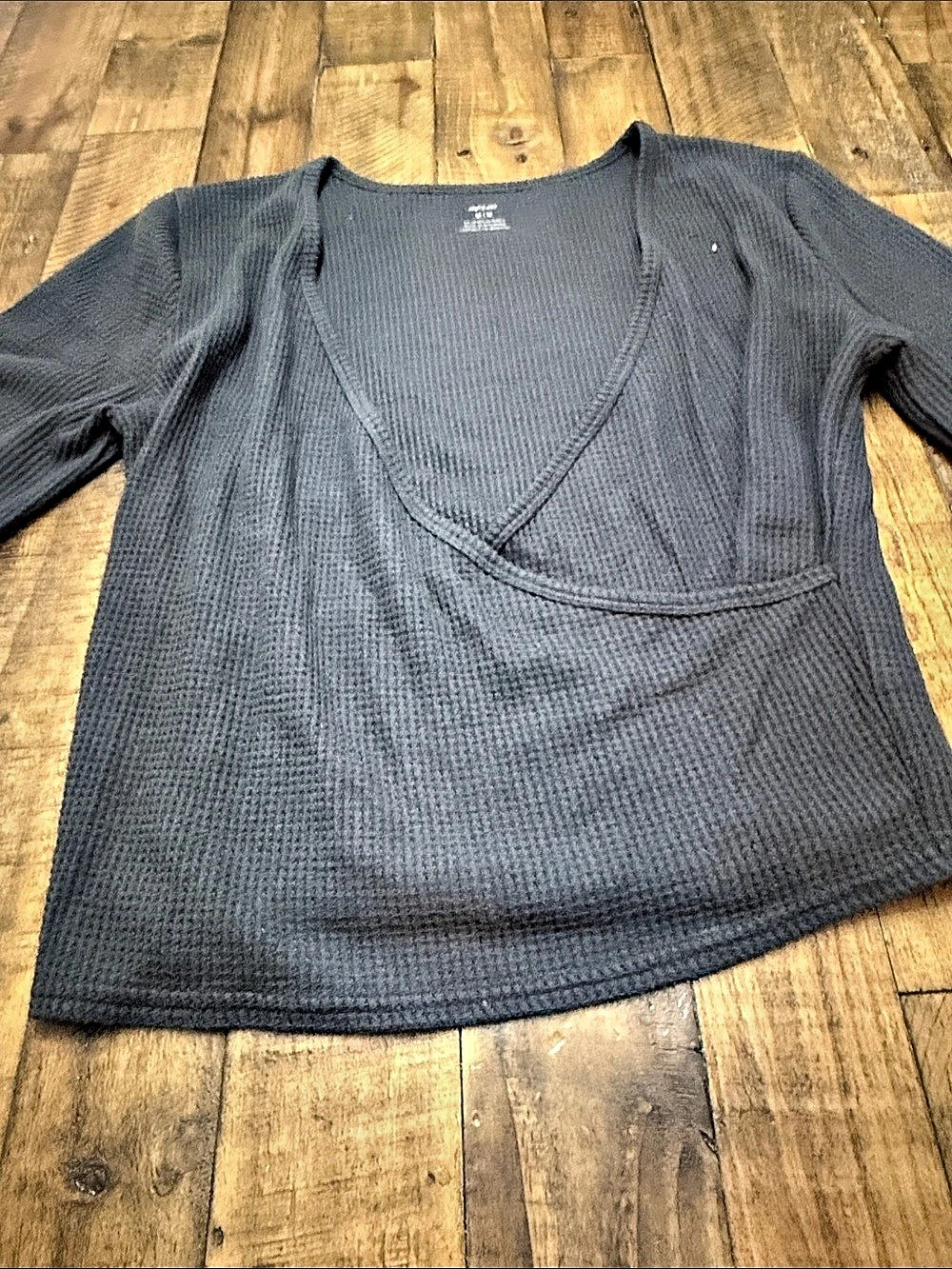 aerie Gray Wrap Front Sweater Size Medium